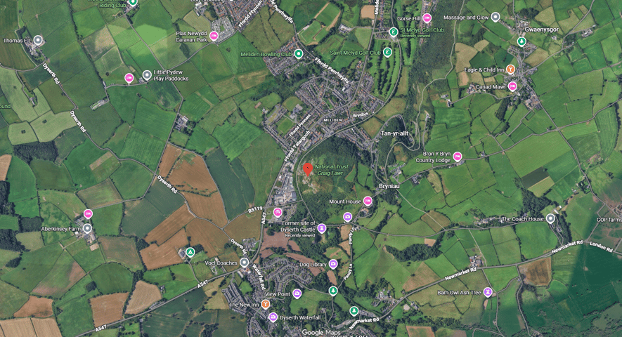 A satellite view of Graig Fawr in Prestatyn