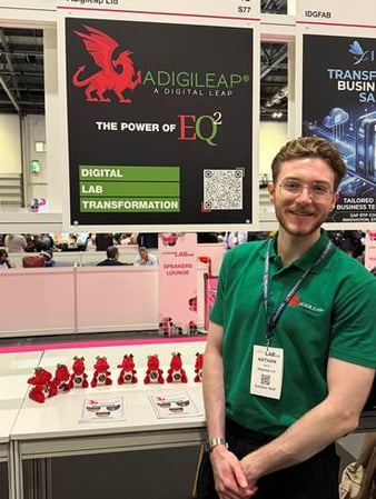 Nathan in front of ADIGILEAP's London Lab Live pod